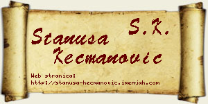 Stanuša Kecmanović vizit kartica